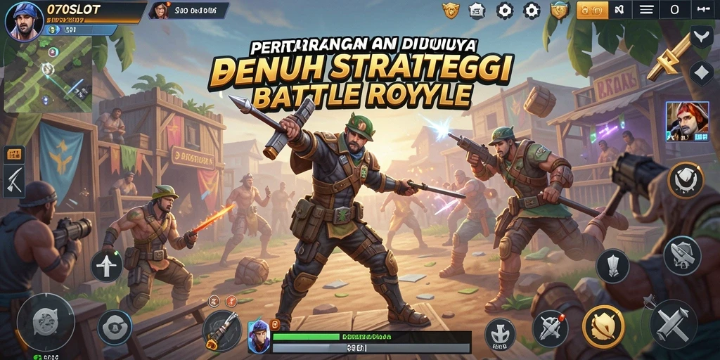 Tangkapan layar menampilkan momen mendebarkan Battle Royale di 070SLOT.