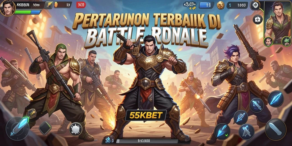 Tangkapan layar gameplay <strong>55KBET</strong> menampilkan pertempuran seru di arena.