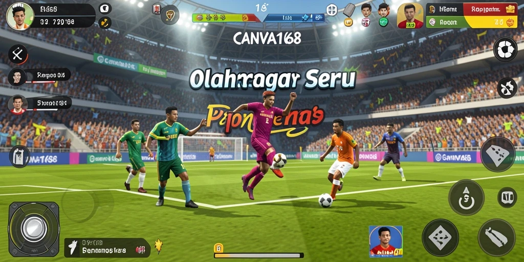 Tampilan menarik dari gameplay olahraga yang mendebarkan.