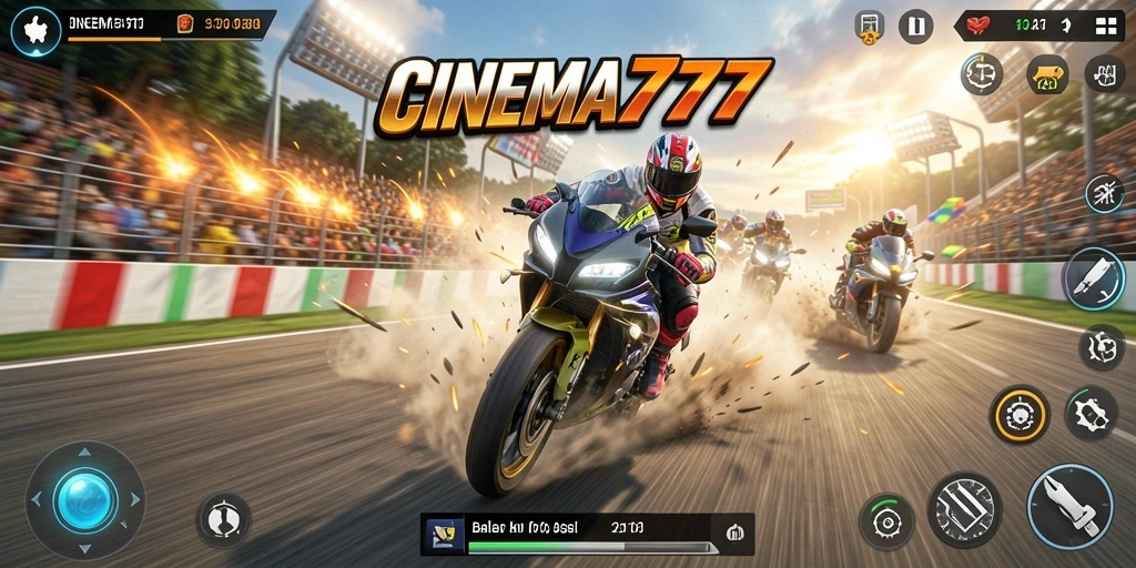 Gameplay balapan motor yang mendebarkan dan penuh aksi.