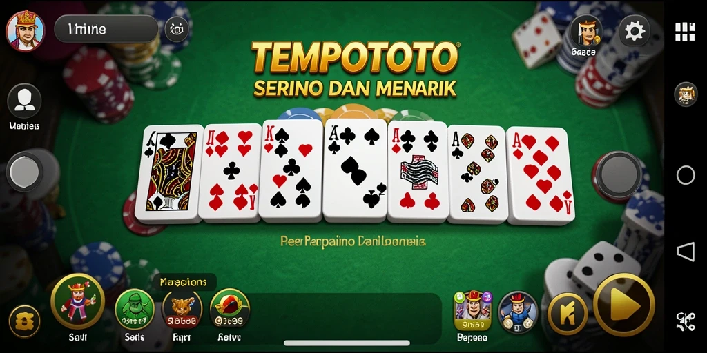 Tangkapan layar TEMPOTOTO menampilkan permainan domino yang seru dan interaktif.